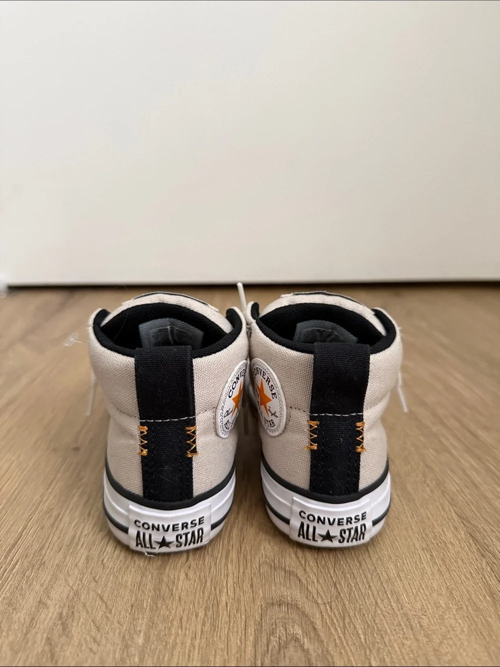Converse Kids High-Top Sneakers in Cream and Black